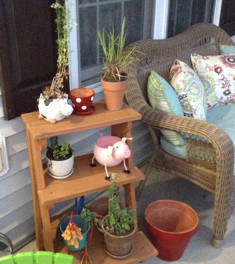 Plant Stand Outdoor 3 Tier Plant Rack Display Shelf Cedar Etsy