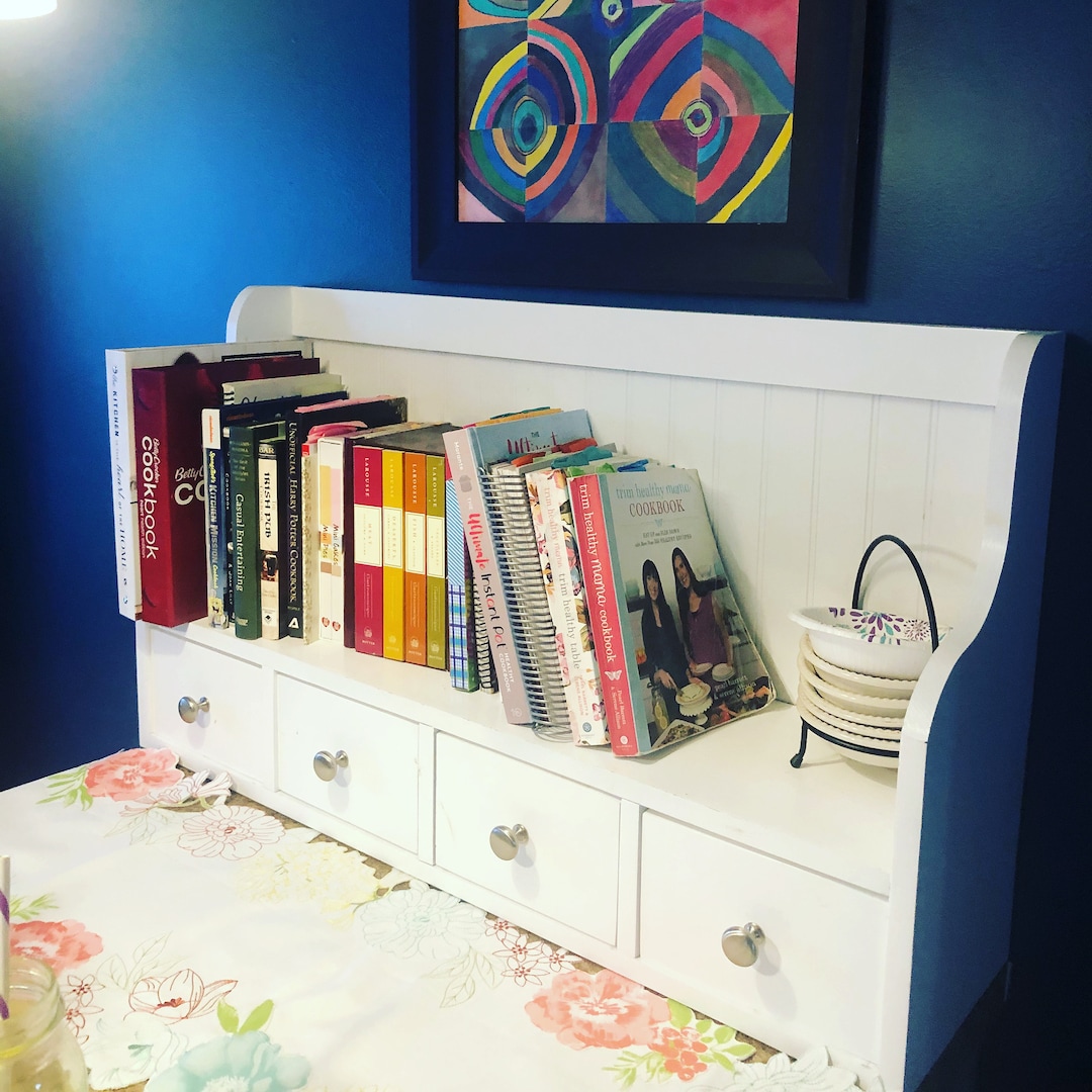 Recipe Box and Cookbook Stand Kitchen Storage, Cookbook Rack, Recipe ...