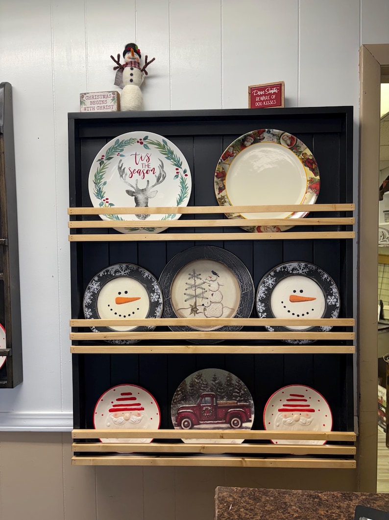Modern Plate Rack, Large Wall Hanging Plate Display - Etsy
