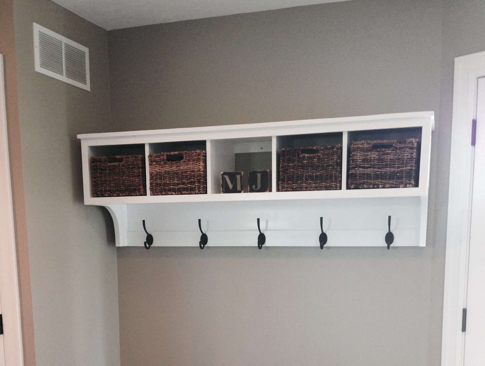 Amazing Coat Rack Wall Shelf With Storage Cubbies Entryway Etsy