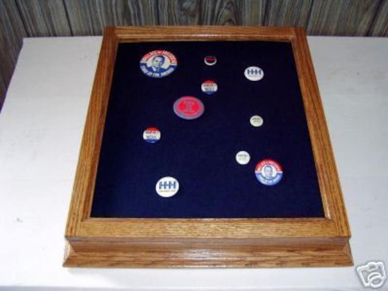 Oak Pin Case Display Collector Case / Pin Case / Awards Etsy