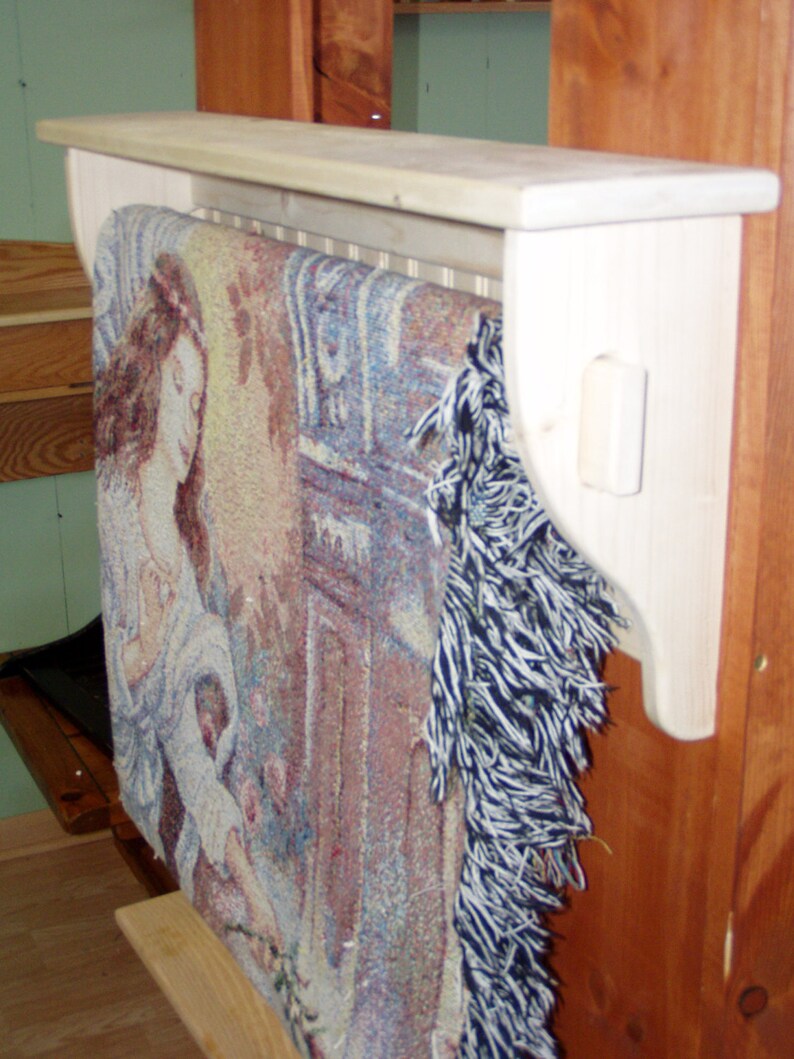 Blanket Rack Holder Wall Hanging Wood Quilt Rack ...