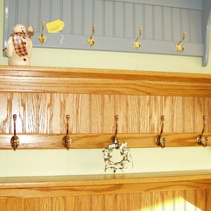 Beautiful solid Oak Coat Rack, Wall Shelf with Coat Hooks, Entryway, Mud Room, Clothes Hanger, Hanging Wall Shelf Coat Rack, Hat Rack,