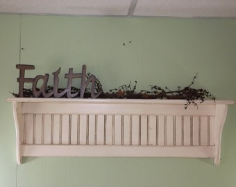 Wood Wall Shelf / Primitive Wall Shelf / Antiqued Country Shelf / Farmhouse Shelf
