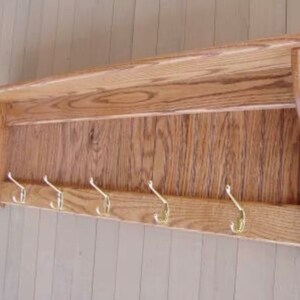 Wall Shelf, Coat Rack, Shelf with Coat Hooks, Beautiful Oak Coat Rack with Shelf, Hat Rack