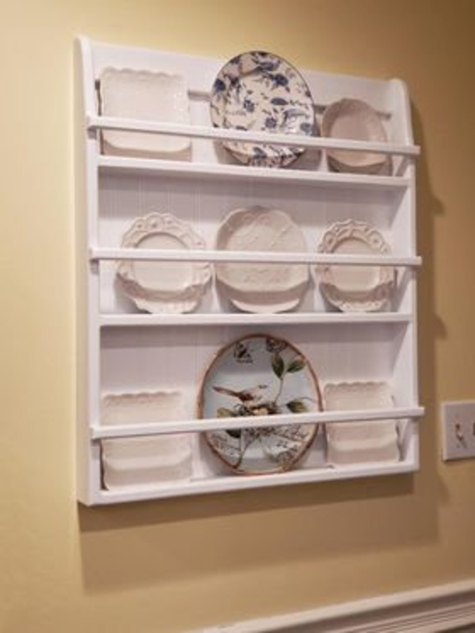 Plate Rack Cutting Board Display Platter Shelf Wall Hanging Etsy