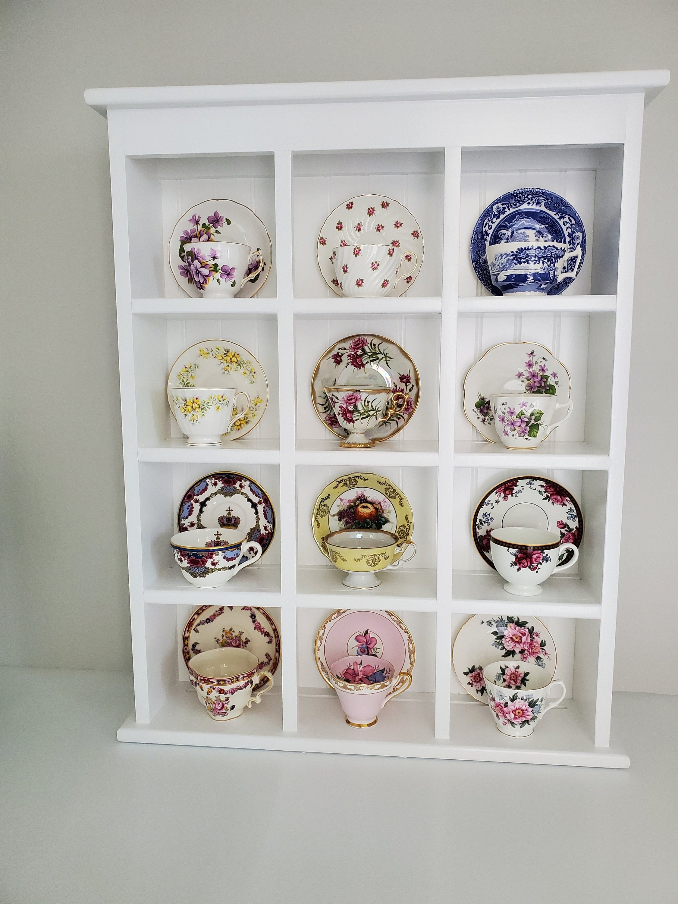 ティーカップディスプレイラック：キッチン収納棚、コレクション用