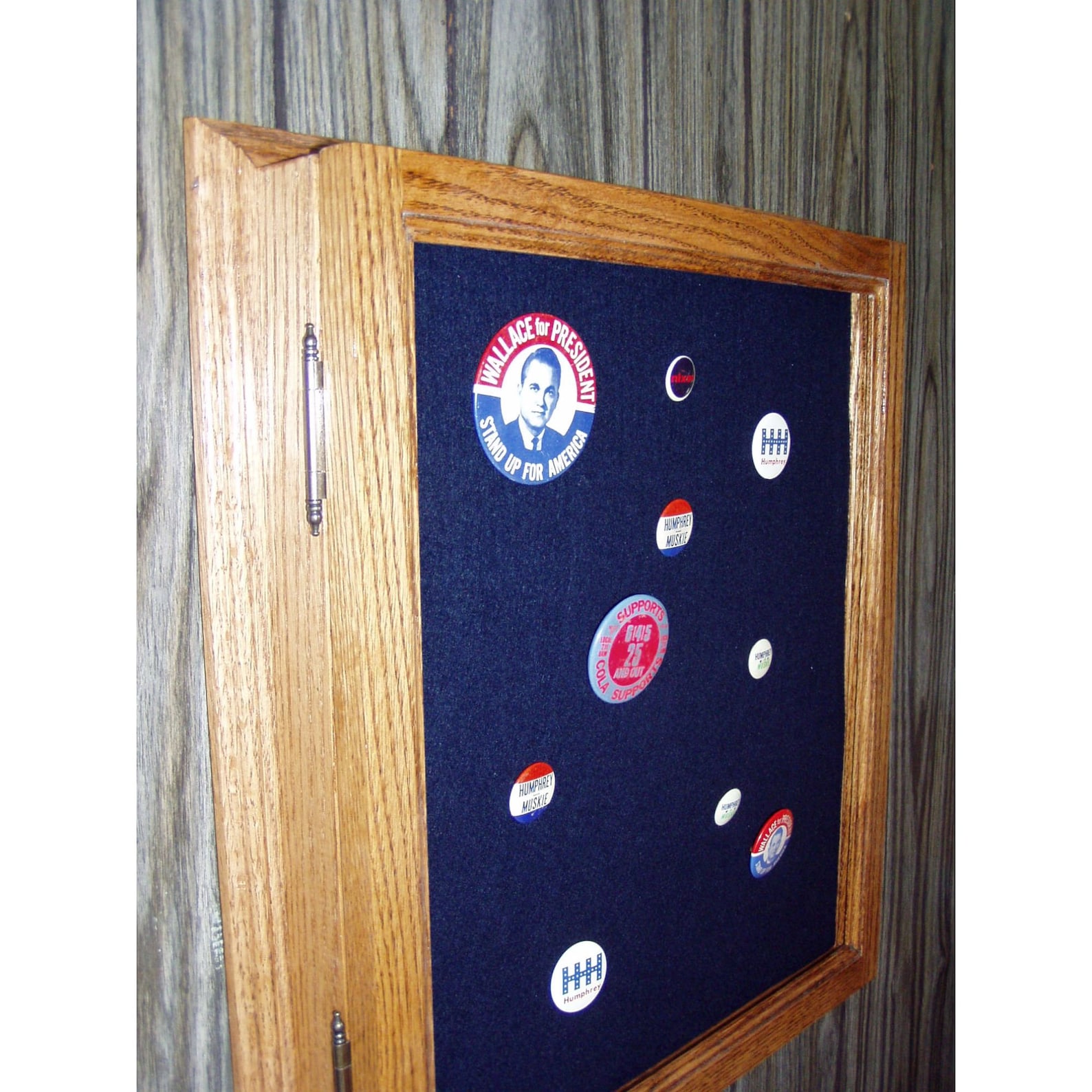 Oak Pin Case Display Collector Case / Pin Case / Awards Etsy