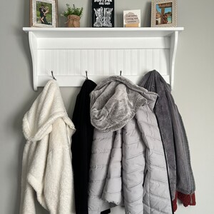 36 Inch Country Coat Rack Wall Shelf With Satin Chrome Hooks - Etsy