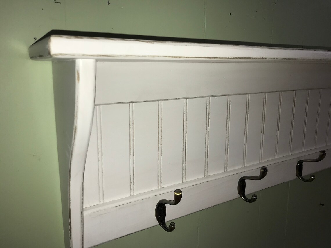 Charming Country Coat Rack Wood Wall Shelf Coat Rack With | Etsy