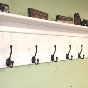 Charming Country Coat Rack , Wall Shelf with Coat Hooks , Entryway Organizer, bedroom, clothes hanger, towel rack