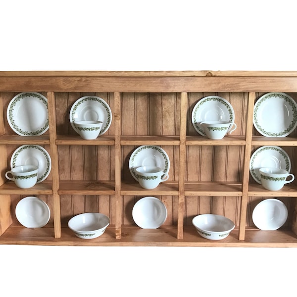 Tea Rack and Saucer Rack Large Wall Hanging or Counter Sitting Saucer and Tea Cup Display Cabinet