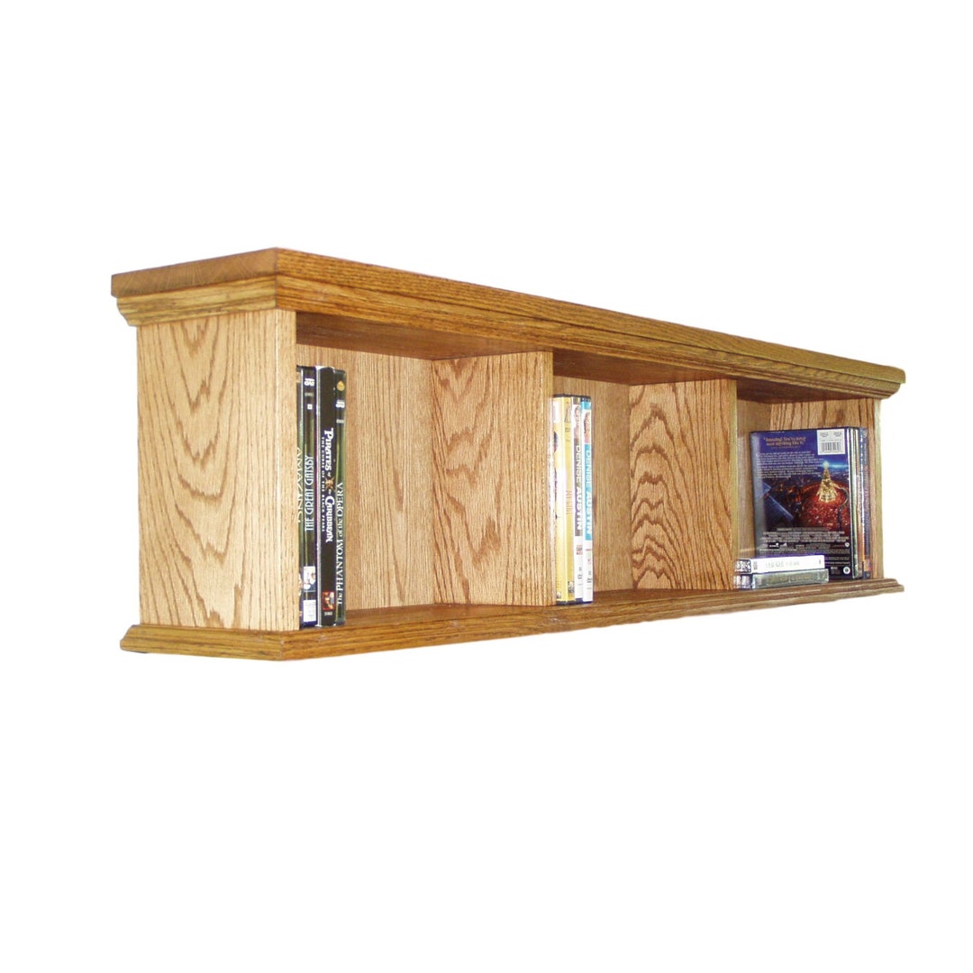 Handcrafted Red Oak DVD Wall Hanging Storage Rack - Etsy