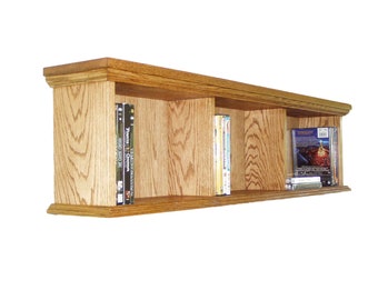 Handcrafted Red Oak DVD Wall Hanging Storage Rack