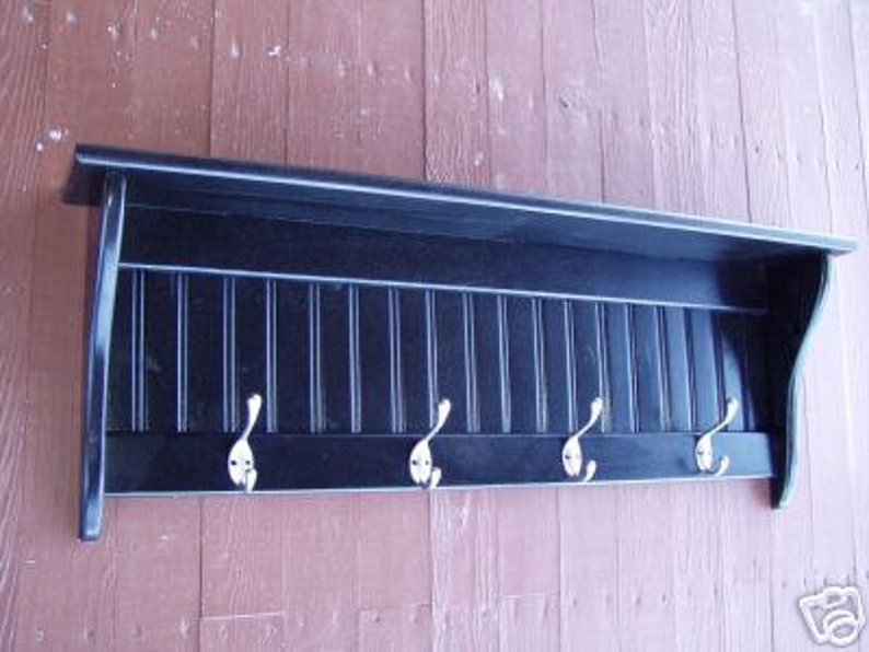 Country Coat Rack Wood Wall Shelf 36 Inches Etsy