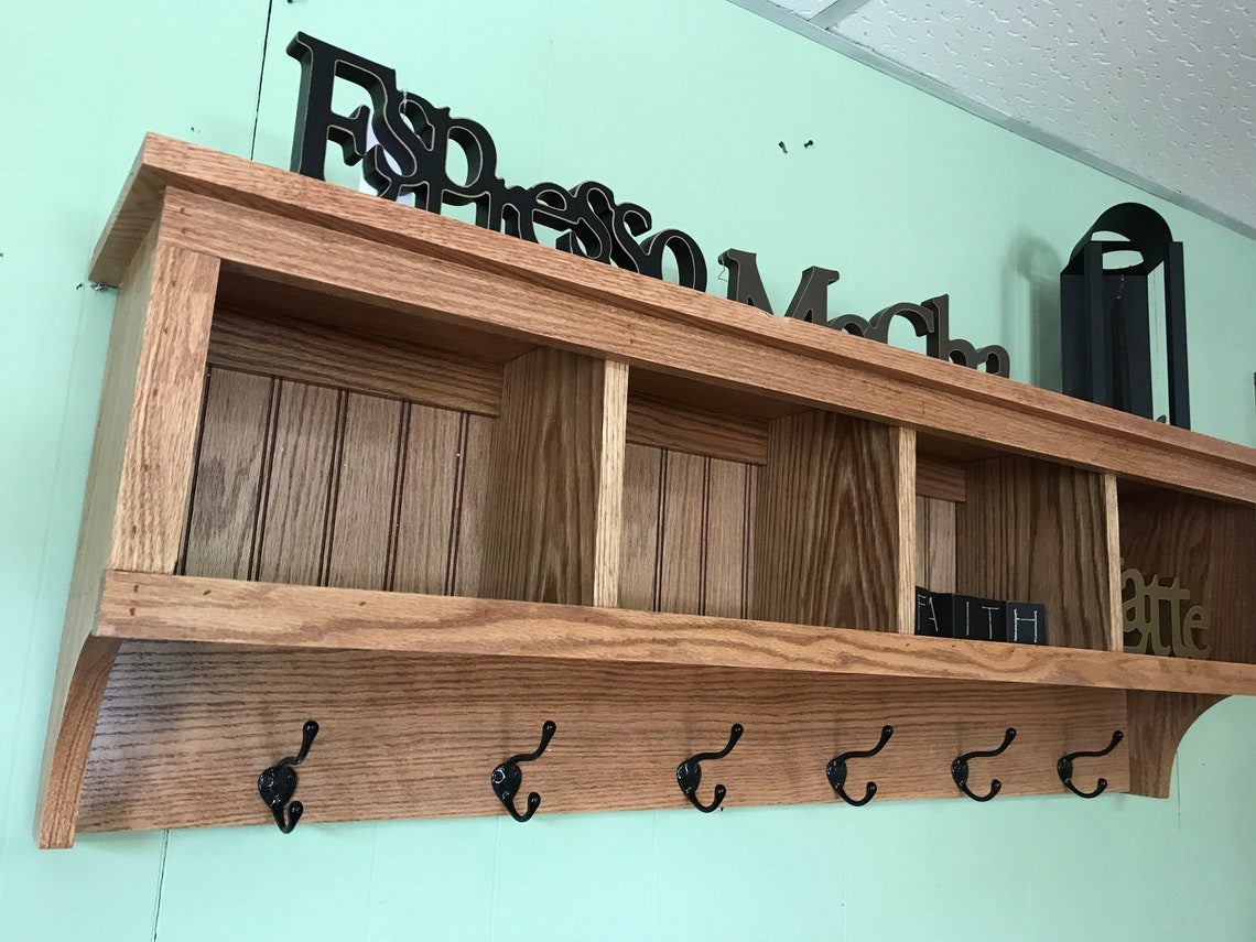 4 Cubby Coat Rack Storage Unit / Entryway Storage Shelf With Etsy