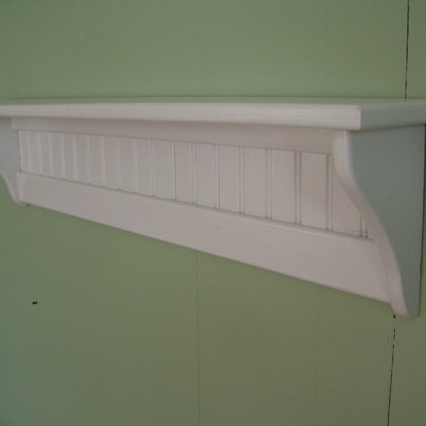 Pine Painted Wood Wall Shelf 36 Inches White