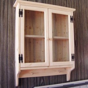 Rustic Jelly Cupboard Display Wall Mount Hanging Kitchen Cabinet with Storage