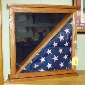 Military Flag Case /  Awards Display and Memory Shadow Box / Case for Burial Flag / Flag Case / Military Awards