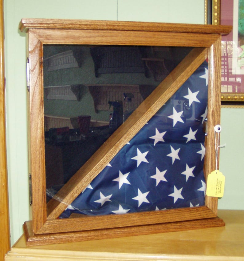 Military Flag Case / Awards Display and Memory Shadow Box / Case for Burial Flag / Flag Case / Military Awards image 1