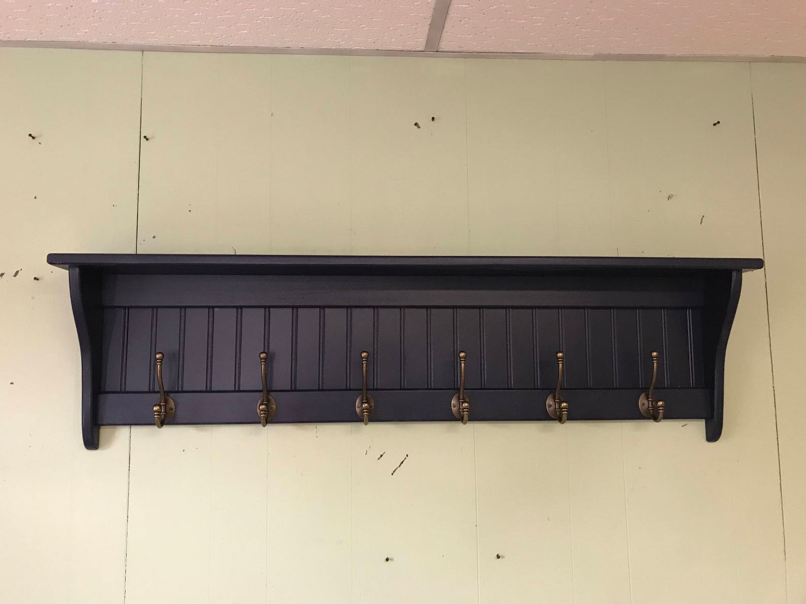 Lovely Hallway Wall Hanging Coat Rack and Shelf Large Wall Etsy