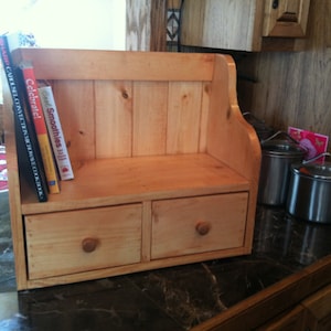 Cook Book Recipe Display Rack Counter Top Shelf Recipe Drawers Country ...