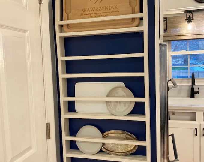 Wall Hanging Plate Rack, Cutting Board and Platter Display Shelf