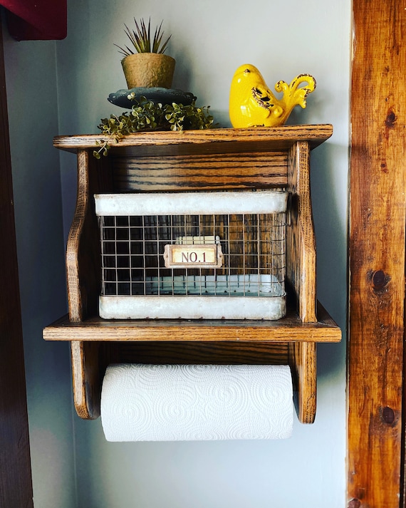 Easy DIY Wall-Mount Paper Towel Holder (+ Shelf)