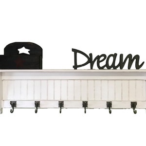 Charming Country Wood Wall Hanging Coat Rack, Wall Shelf , Entryway Coat Rack, Shelf with Hooks, Entryway Organizer
