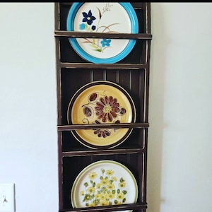 Plate Rack - Primitive Wall Hanging Display Shelf - farmhouse Plate Rack - Rustic Plate Display Shelf