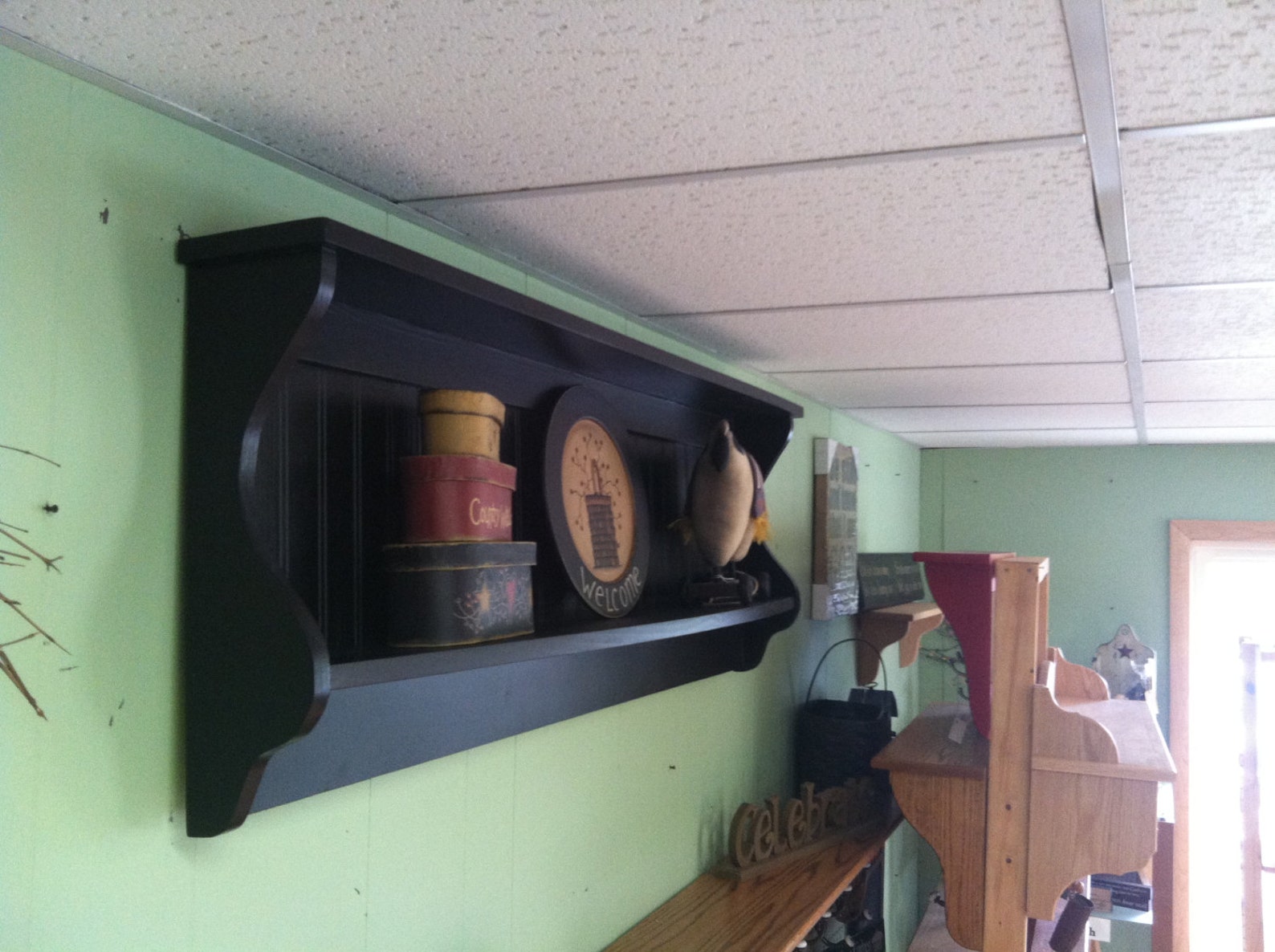 Primitive Plate Rack Wall Shelf Country Wood Display Plate and Etsy