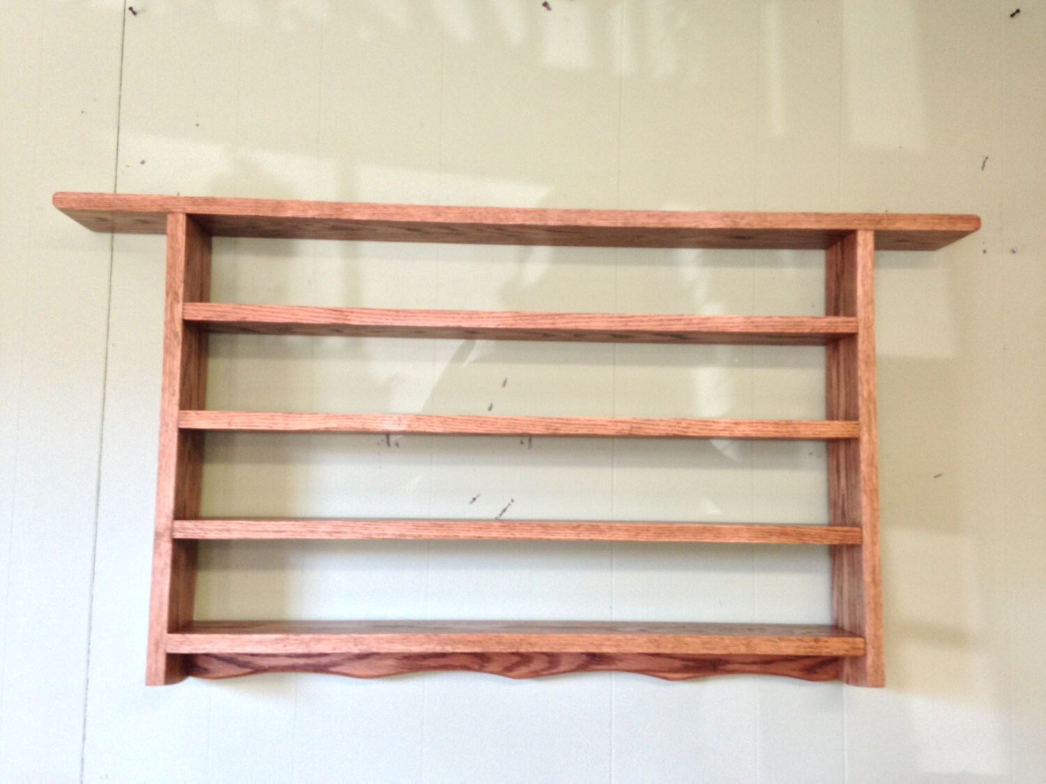 Display Wall Shelf, Oak Knick Knack Wall Rack, 42" Shadow Box ...