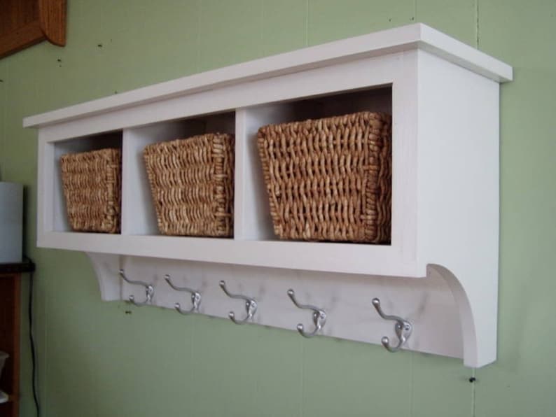 modern shelf with hooks