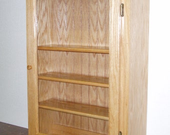 Oak Display Wall Cabinet, Stunning Curio Shelf, Collectible Display Cabinet