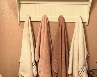 White Pine Coat Rack Shelf with Satin Chrome Hooks - Wall Hanging Entryway Organizer