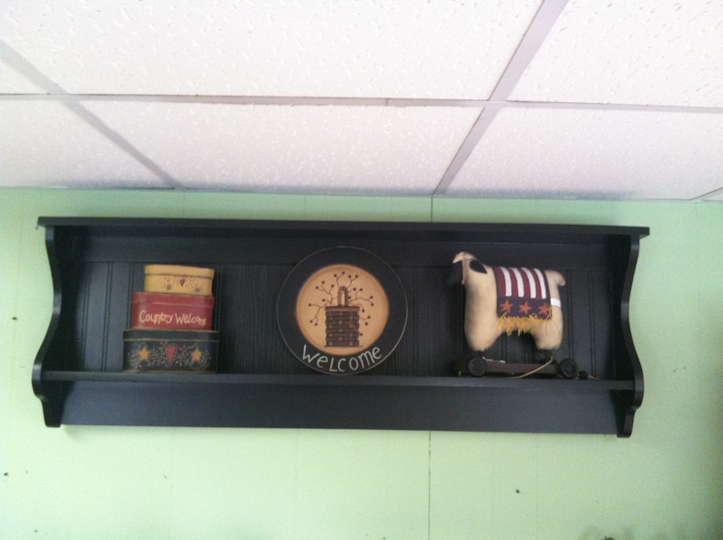 Primitive Plate Rack Wall Shelf Country Wood Display Plate and Etsy