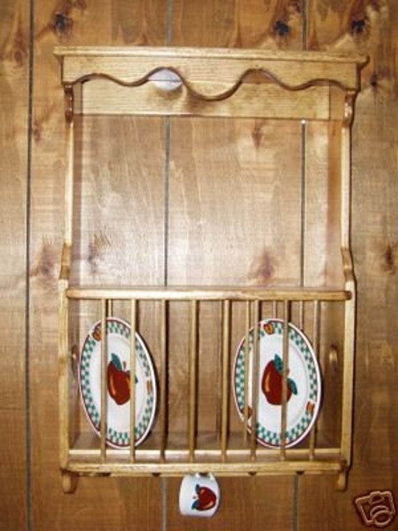 Pine plate rack wall sale