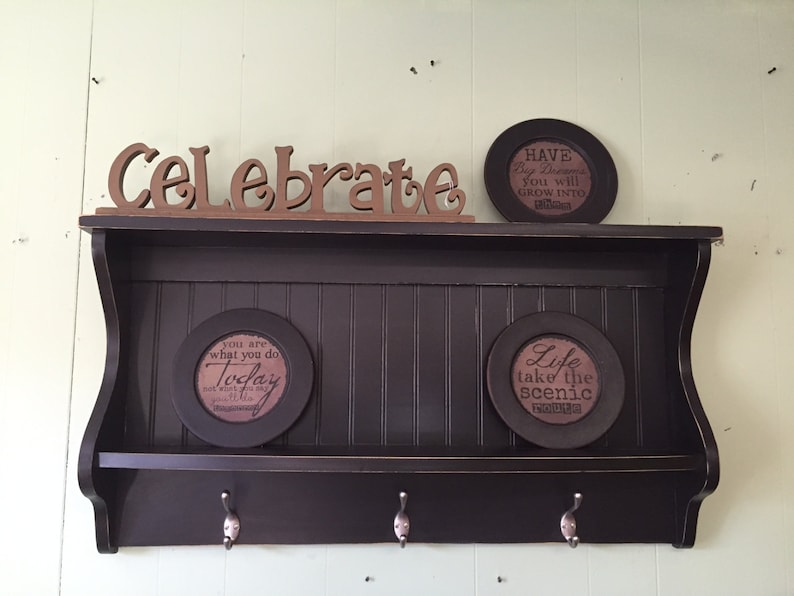 Plate Rack Wall Hanging Plate Rack with Mug Hooks Bowl And Etsy