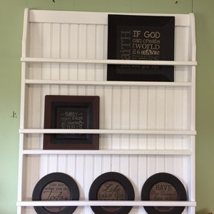 Hanging Wall Bookshelf, Wood Wall Hanging Plate Rack and Country Shelf