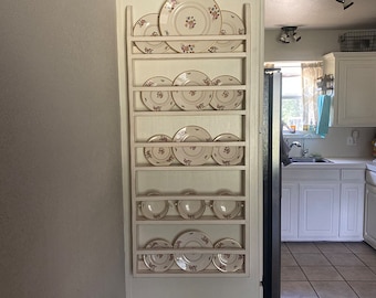 Plate Rack Wall Hanging Farmhouse Plate Rack Shelf Primitive Plate Stand Display Etsy