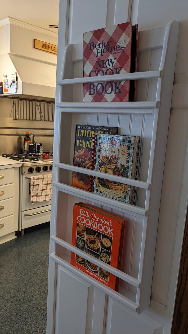 Cookbook Recipe Rack Bookshelf Wall Hanging Rack Etsy