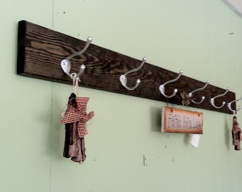 Perchero de pared de madera para colgar abrigos de 48"
