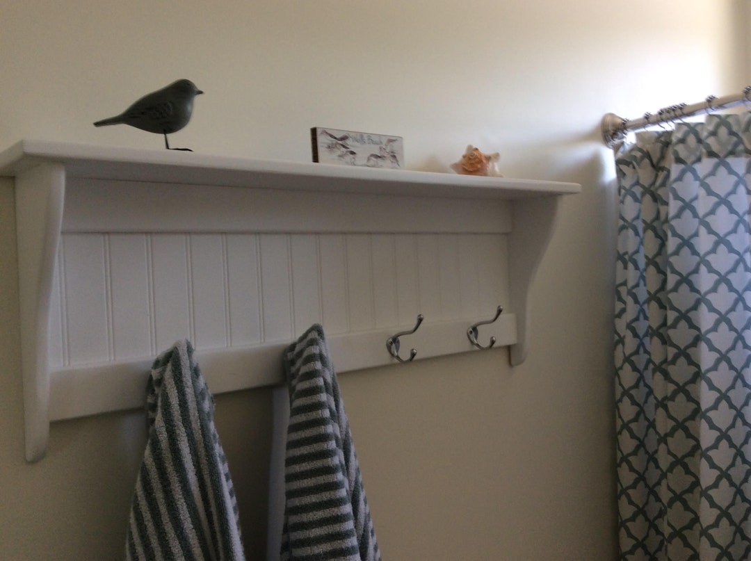 Charming Coat Rack Wall Shelf / Country Coat Rack With Shelf / Wood