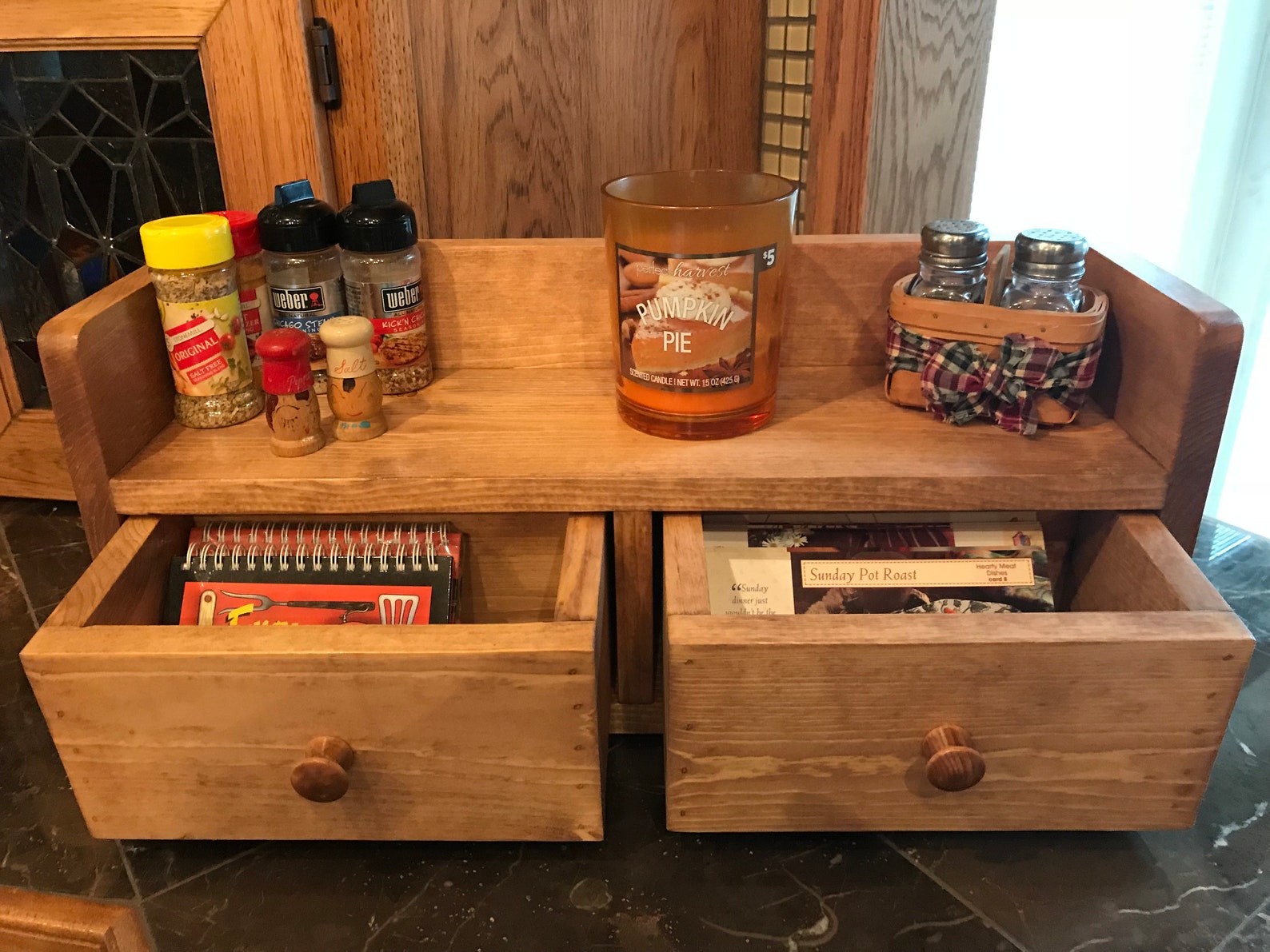 Spice Rack / Coffee Bar / Tea Station / Cookbook Rack / Recipe Card ...