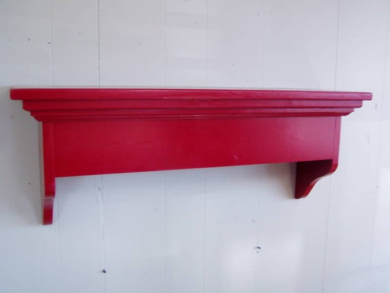 Window Cornice Wall Shelf Solid Pine 24 Inches Red Etsy