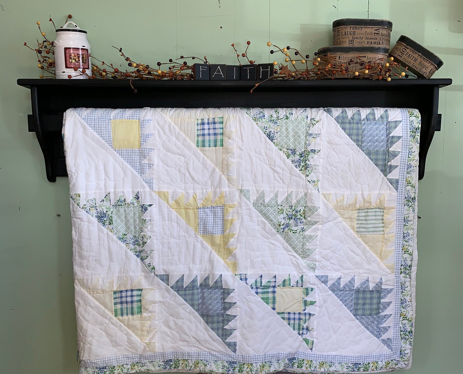 48 Quilt and Tapestry Rod With Shelf Quilt Hanger Etsy