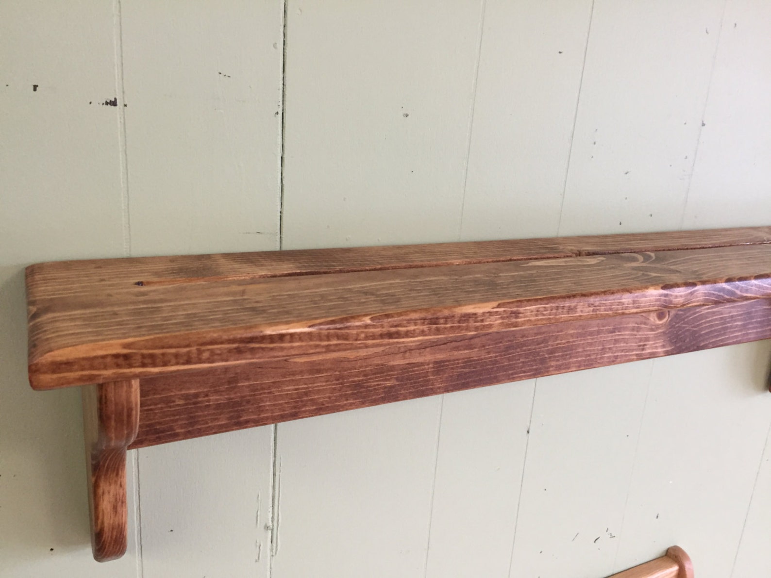60 Pine Wood Shelf With Plate Groove Finshed Plate Rack Etsy