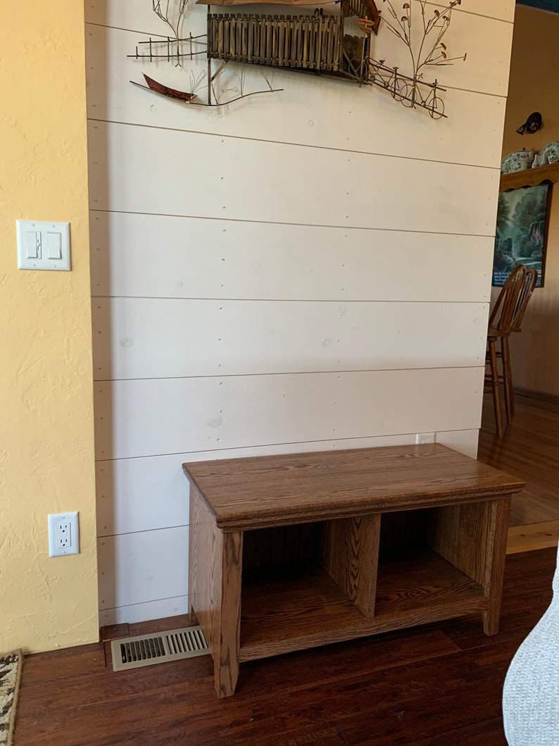 Ekbänk i mudroom: Förvaring av sko i sliten entré bild 2