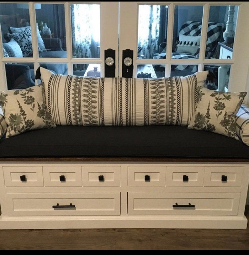 Hallway Boot Bench: Solid Oak Top, Mudroom Storage image 1