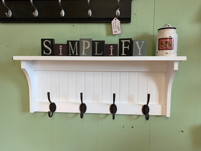 Modern Coat Rack Wall Mounted Shelf with Hooks Entryway Coat Etsy